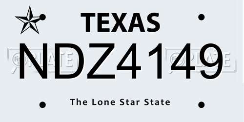 NDZ4149 Texas License Plate