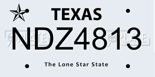 NDZ4813 Texas License Plate
