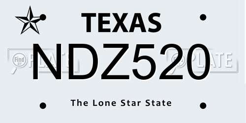 NDZ520 Texas License Plate