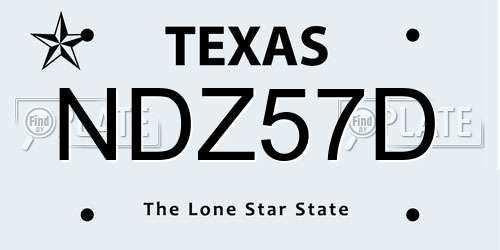 NDZ57D Texas License Plate