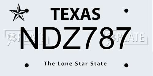 NDZ787 Texas License Plate