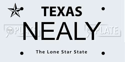 NEALY Texas License Plate