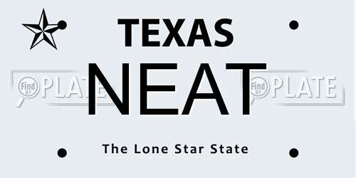 NEAT Texas License Plate