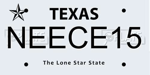 NEECE15 Texas License Plate