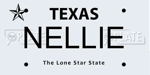 NELLIE Texas License Plate