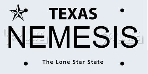 NEMESIS Texas License Plate