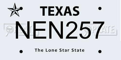 NEN257 Texas License Plate