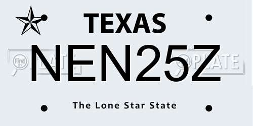 NEN25Z Texas License Plate
