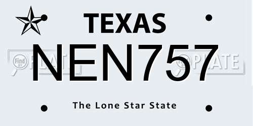 NEN757 Texas License Plate
