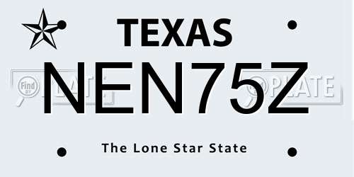 NEN75Z Texas License Plate