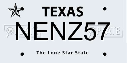 NENZ57 Texas License Plate