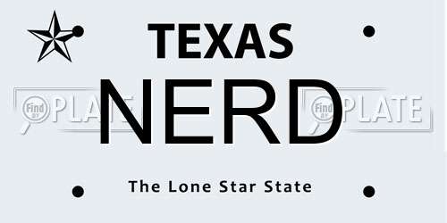 NERD Texas License Plate