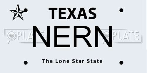 NERN Texas License Plate