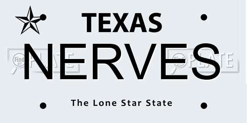 NERVES Texas License Plate