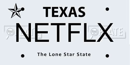 NETFLX Texas License Plate