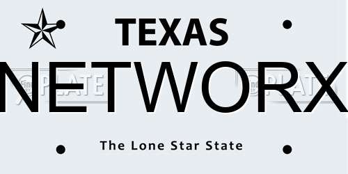 NETWORX Texas License Plate