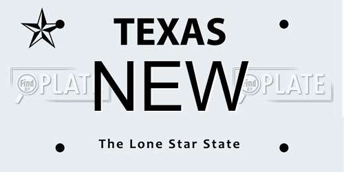 NEW Texas License Plate