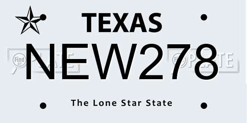 NEW278 Texas License Plate