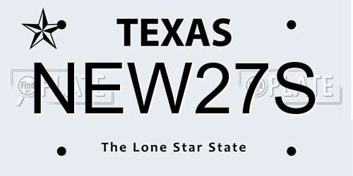 NEW27S Texas License Plate