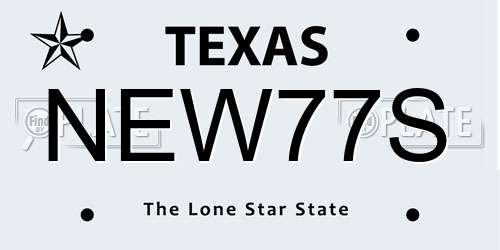 NEW77S Texas License Plate