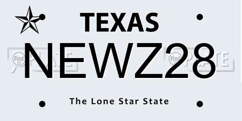 NEWZ28 Texas License Plate