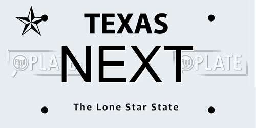 NEXT Texas License Plate