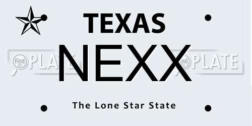 NEXX Texas License Plate