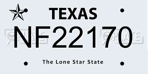 NF22170 Texas License Plate