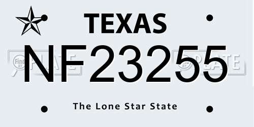 NF23255 Texas License Plate