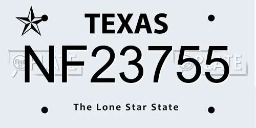 NF23755 Texas License Plate