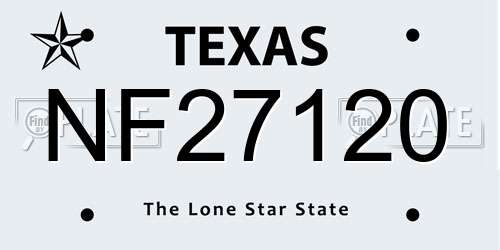 NF27120 Texas License Plate