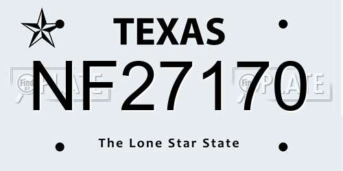 NF27170 Texas License Plate