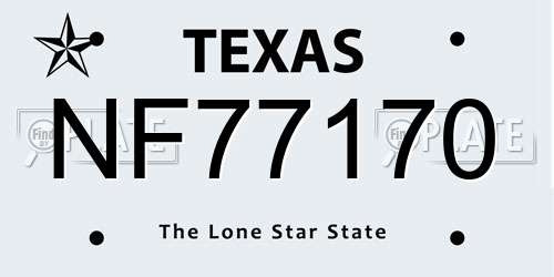 NF77170 Texas License Plate
