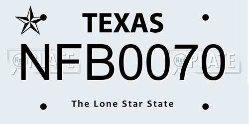 NFB0070 Texas License Plate