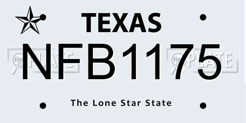 NFB1175 Texas License Plate