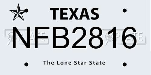 NFB2816 Texas License Plate