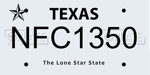 NFC1350 Texas License Plate