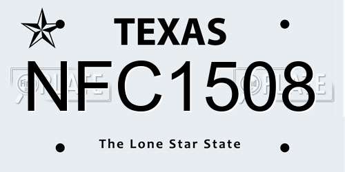 NFC1508 Texas License Plate