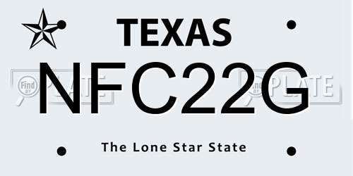 NFC22G Texas License Plate