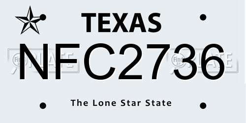 NFC2736 Texas License Plate