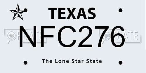 NFC276 Texas License Plate