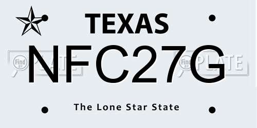 NFC27G Texas License Plate