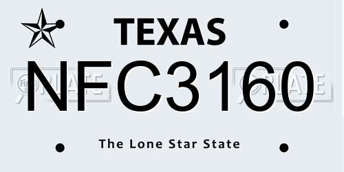NFC3160 Texas License Plate