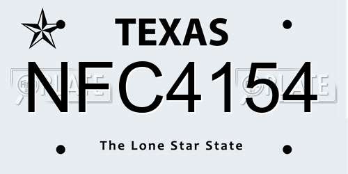 NFC4154 Texas License Plate