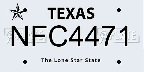 NFC4471 Texas License Plate
