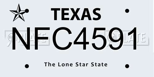 NFC4591 Texas License Plate