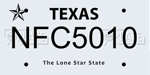 NFC5010 Texas License Plate