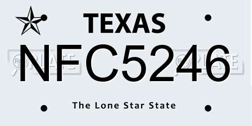 NFC5246 Texas License Plate