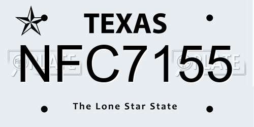 NFC7155 Texas License Plate