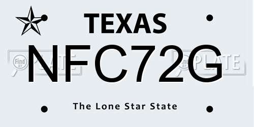 NFC72G Texas License Plate